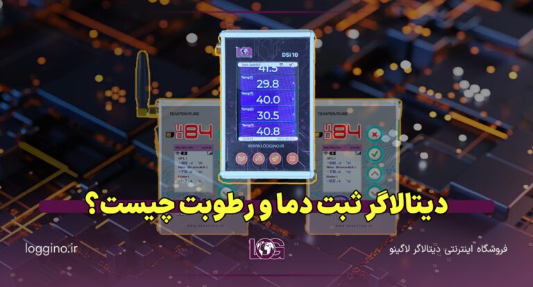 تصویری از دیتالاگر آنلاین ثبت دما و رطوبت لاگینو به همراه مدل آفلاین